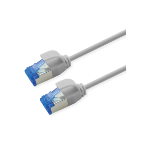 ROLINE PatchCord S/FTP C6A, grey, 2m UltraShort Connector, LSOH, tangle free