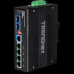 Trendnet 6-port hardened Industrial Gigabit Ultra PoE+ Switch (5 Gigabit / 1 shared SFP / 1 dedicated SFP)