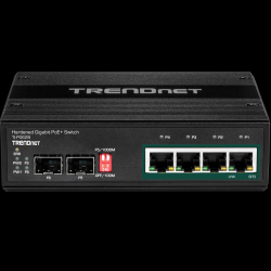 Trendnet 6-port hardened Industrial Gigabit PoE+ Switch /w 2 SFP (Boost Voltage from 12/24/48/VDC to 55VDC)