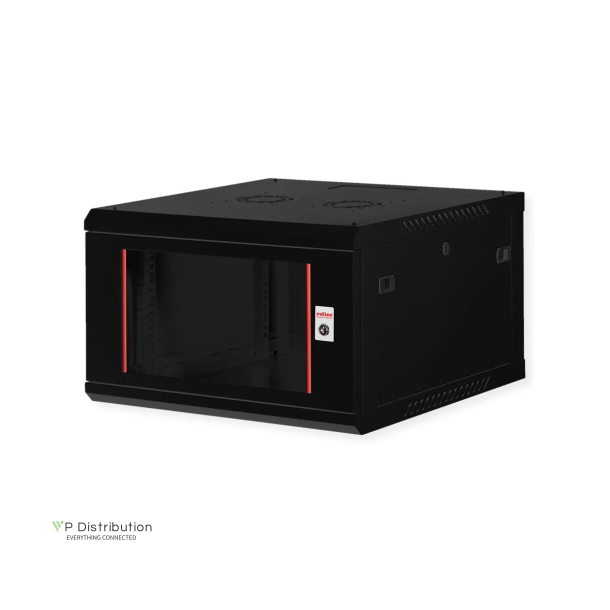 ROLINE 19" Wall Cabinet Basic Plus 6 U 600x600 BxT black
