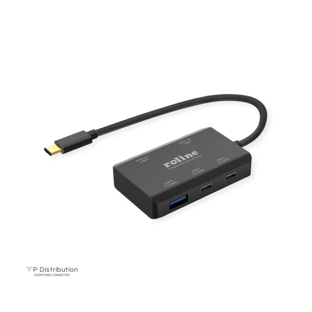 ROLINE USB3.2Gen2 Hub Type C, 4xPort (2xA+2xC)+PD