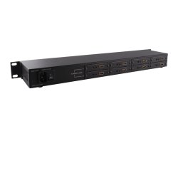 SmartAVI HDMI, Single-Head, &amp; IR 8-Port Rackmount Extender Transmitter over LAN or CAT5/5e/6 Cable. Includes: [RK8-HLX-500,CCWPWR06 ] HLX-500-RX,(PS5VD3A-wllmt)not included