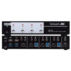 SmartAVI HDMI, 3-Port, KVM Switch with USB 3.0, MHL and Stereo Audio support. Includes: [HKM-PRO, PS5VD3A]