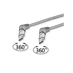 ROLINE USB2.0 Charging Cable, Spiral, C-C, M/M, 60W, 1.5m