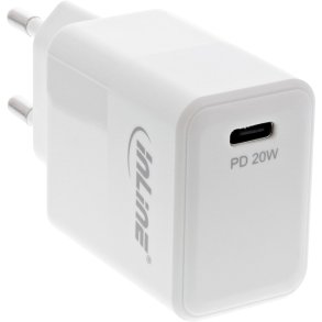 InLine® USB PD Charger Single USB-C, Power Delivery, 20W, white