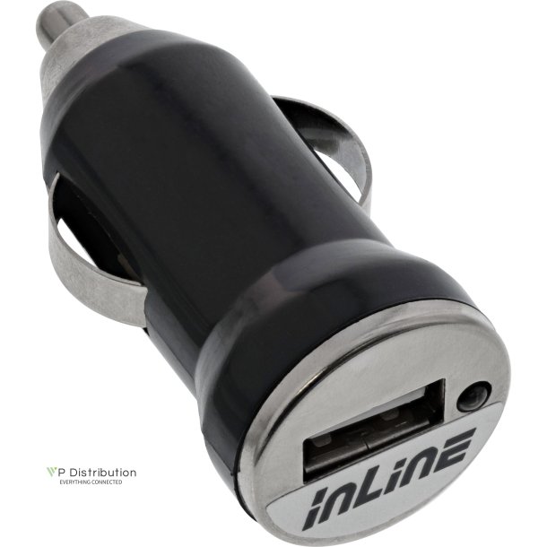 InLine&reg; USB Car Charger Power Adapter 12/24 VDC to 5V DC 1A