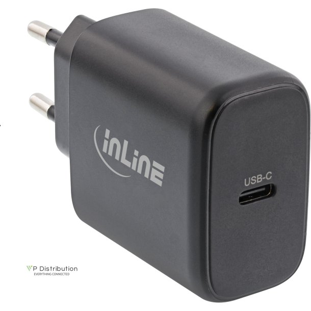 InLine&reg; USB PD power supply, GaN charger, Single USB-C, Power Delivery, 65W