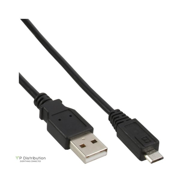 InLine Micro USB 2.0 Cable USB A male to Micro-B male black 0.3m