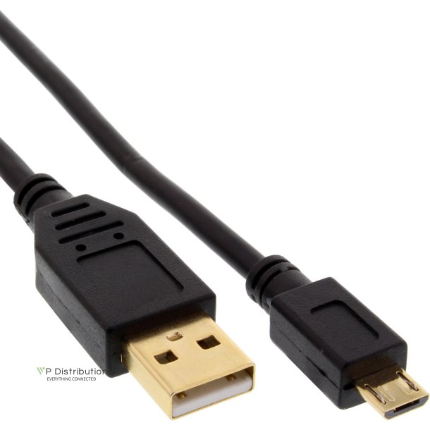 InLine Micro USB 2.0 Cable USB Type A male to Micro-B male black 0.3m