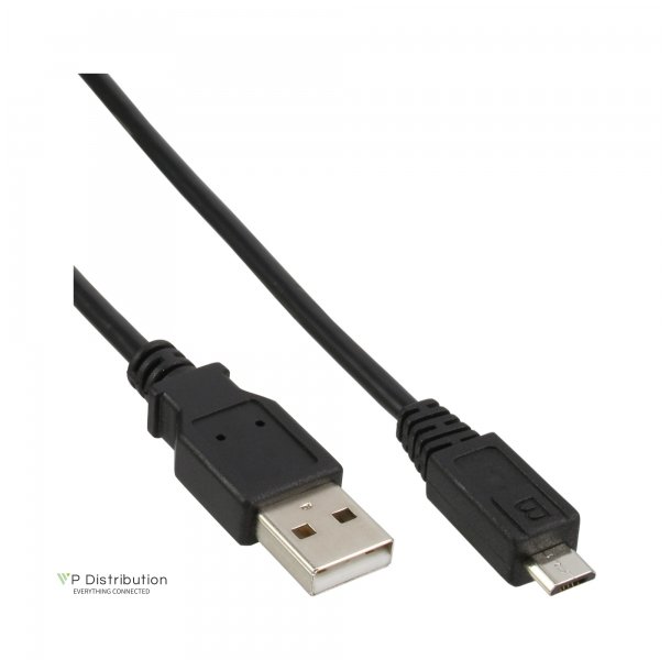 InLine Micro USB 2.0 Cable USB A male to Micro-B male black 0.5m