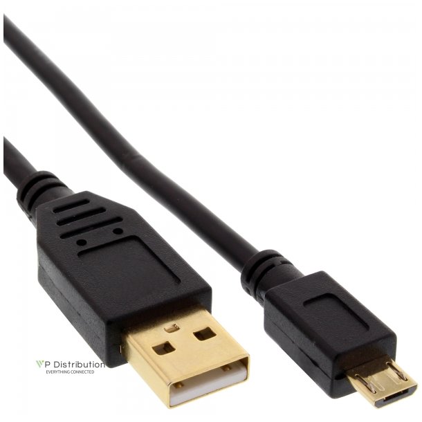 InLine Micro USB 2.0 Cable USB Type A male to Micro-B male black 0.5m