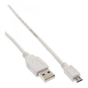 InLine Micro USB 2.0 Cable USB Type A to Micro-B male white 0.5m