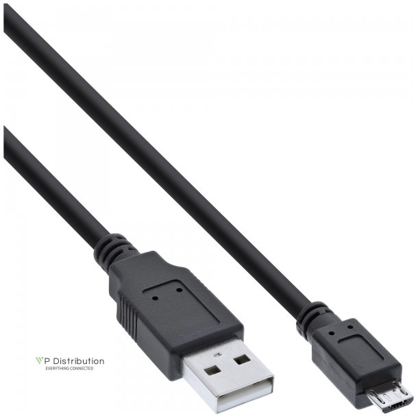 InLine Micro USB 2.0 Cable USB A male to Micro-B male black 1m