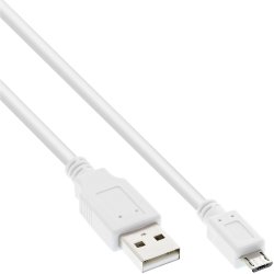InLine&reg; Micro USB 2.0 Cable USB Type A male to Micro B male white 2m