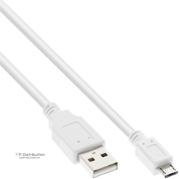 InLine&reg; Micro USB 2.0 Cable USB Type A male to Micro B male white 2m