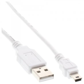 InLine USB 2.0 Mini Cable Type A male to Mini-B male 5 Pin white 0.5m