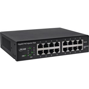 InLine® PoE+ Gigabit Network Injector Hub 8 Port (8x PoE+), 1Gb/s, 19