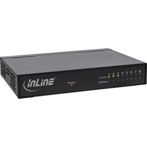 InLine® Network Switch 8 Port, Gigabit Ethernet, 10/100/1000MBit/s, Desktop, Metal, without fan, shielded ports