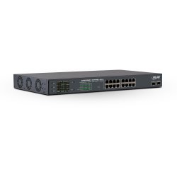 InLine&reg; PoE++ Gigabit Network Switch 16 Port, 1Gb/s, 2x SFP, 48,26cm (19" 1U, brackets incl.), Metal, fan control, w/display, password protection, 300