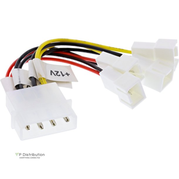 InLine&reg; Fan Adapter Cable 2x 12V and 2x 5V for 4 Fans