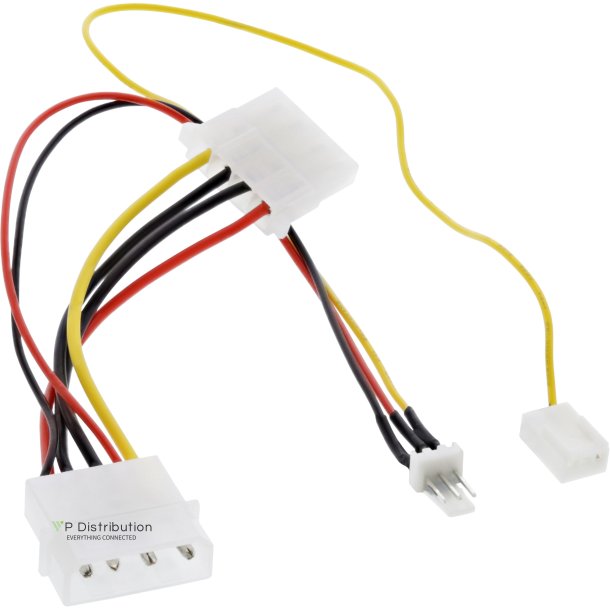 InLine&reg; Fan Adapter Cable 12V to 7V with speed signal