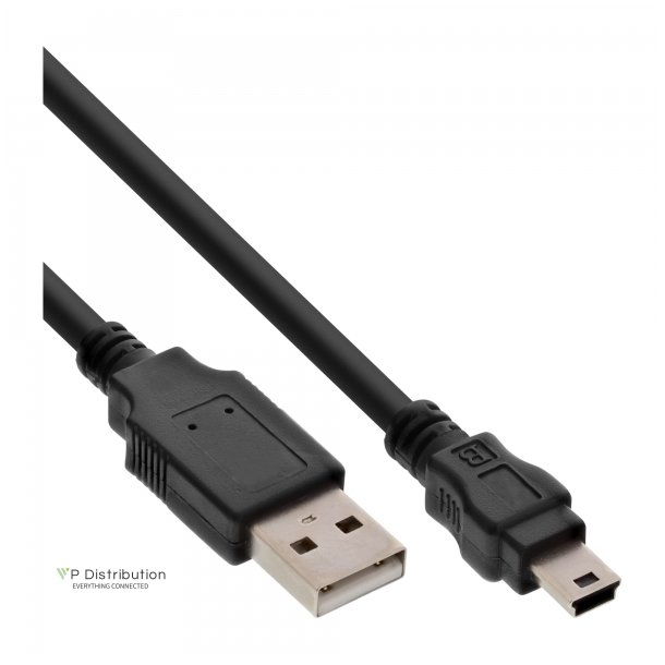 InLine USB 2.0 mini Cable USB A male to Mini B male 5 Pin black 2m