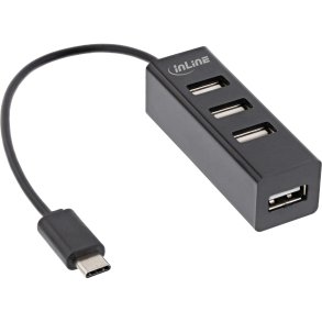 InLine® USB 2.0 4-Port Hub, USB-C male to 4x USB-A female, cable 15cm