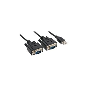InLine USB 2.0 to 2x Serial Adapter Cable USB Type A to 2x 9 Pin Sub-D male 1.5m