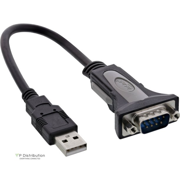 InLine&reg; USB 2.0 to Serial Adapter Cable USB Type A male to DB9 male 0.25m