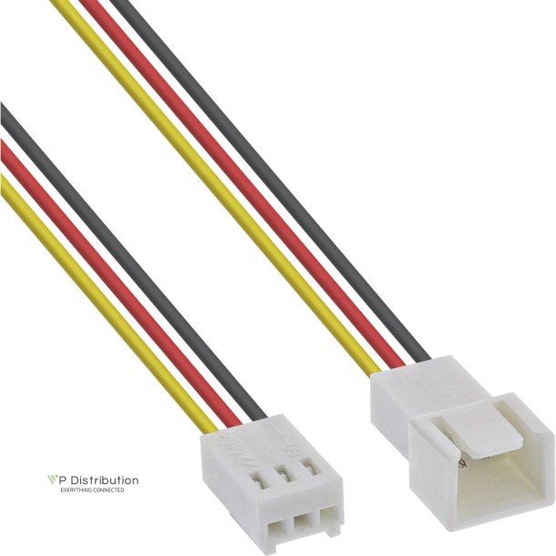 InLine&reg; Fan Cable Extension 3 Pin Molex male to female length 30cm