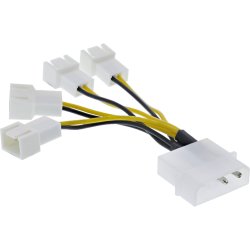 InLine Power Adapter Cable Molex to 4x Fan Connector