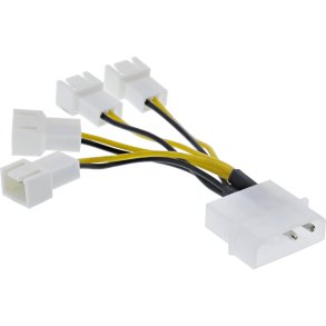 InLine Power Adapter Cable Molex to 4x Fan Connector