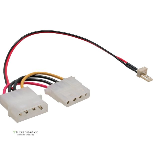 InLine Fan Adapter Cable 3 Pin Fan to 4 Pin Molex 0.15m