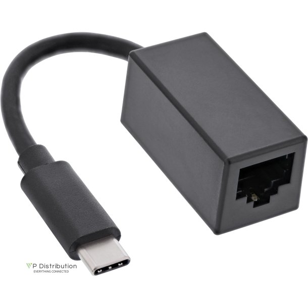 InLine&reg; USB 3.2 Gigabit ethernet network adaptor cable, USB Type-C plug