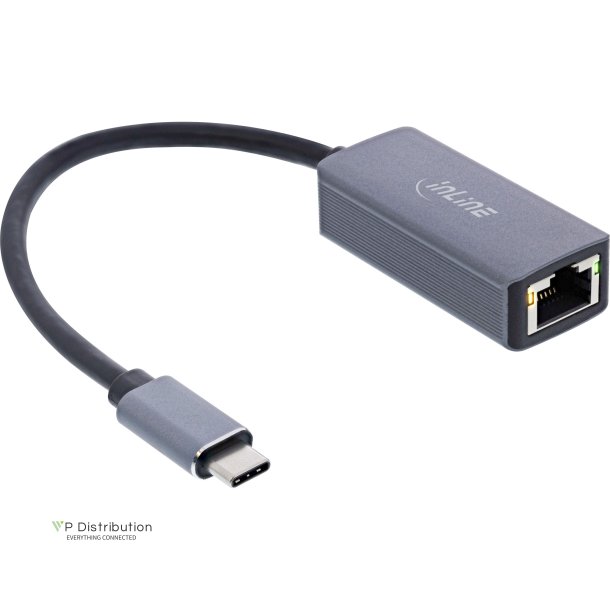 InLine USB 3.2 to 2.5G ethernet network adapter cable, USB Type-C to RJ45