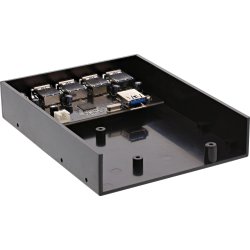 InLine&reg; 4 Port USB 3.0 Front Panel Hub for 3.5" Floppy Slot black