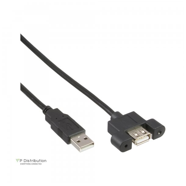 InLine USB 2.0 Adapter Cable A male to A female for slot bracket 0.6m