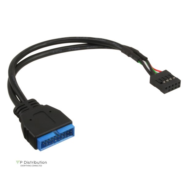 InLine&reg; USB 2.0 to 3.0 internal USB 2.0 header to USB 3.0 internal 0.15m