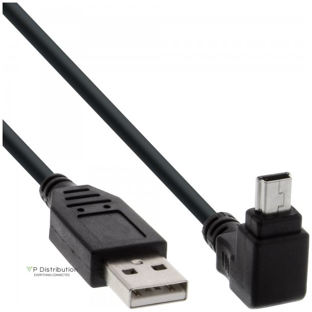 InLine USB Type A male to Mini 5 Pin male up angled 90 black 0.5m