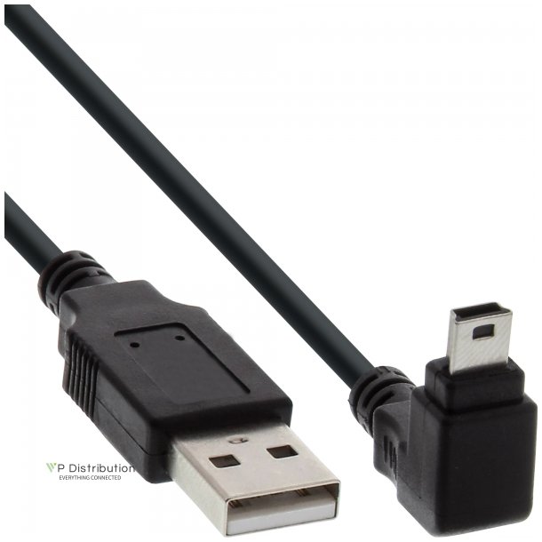 InLine USB Type A male to Mini-USB male 5 Pin down angled 90 black 0.5m