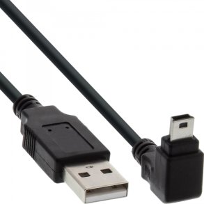InLine USB Type A male to Mini-USB male 5 Pin down angled 90 black 2m