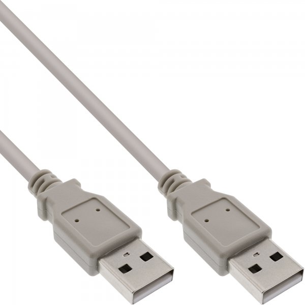 InLine® USB 2.0 Cable Type A male to Type A male beige 1m - USB cables ...