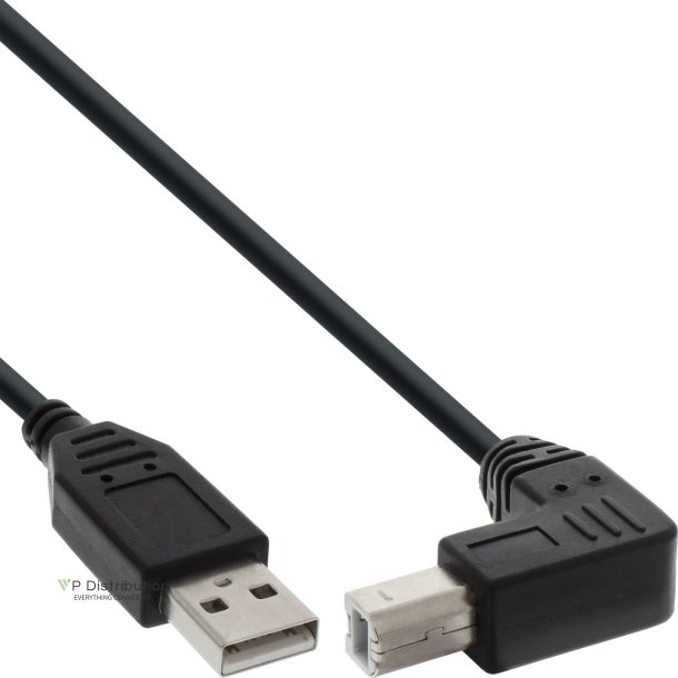 InLine USB 2.0 Cable angled Type A male to B male black 0.3m