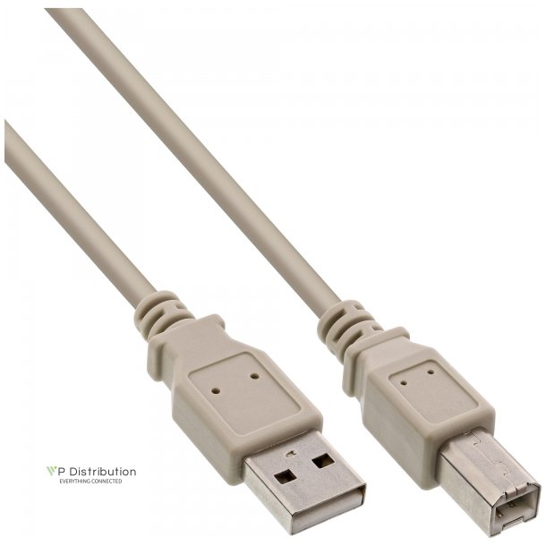 InLine USB 2.0 Cable Type A male to Type B male beige 0.5m