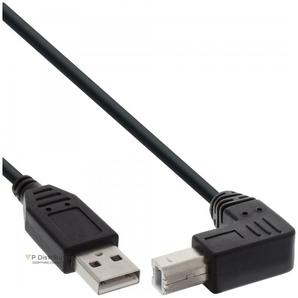 InLine USB 2.0 Cable angled Type A male to B male black 0.5m