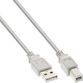 InLine USB 2.0 Cable Type A male to Type B male beige 1m
