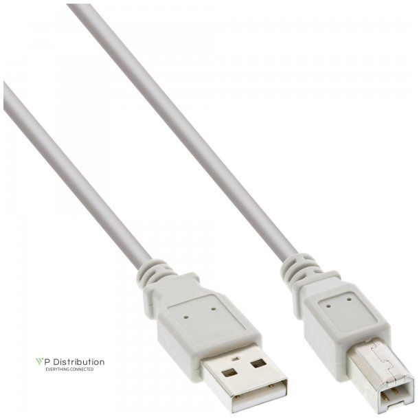 InLine USB 2.0 Cable Type A male to Type B male beige 1m