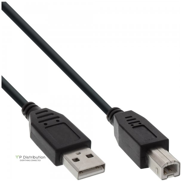 InLine USB 2.0 Cable Type A male to B male black 1m