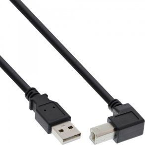 InLine USB 2.0 Cable down angled Type A male to B male black 3m