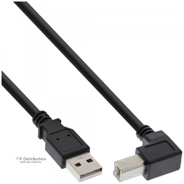 InLine USB 2.0 Cable down angled Type A male to B male black 3m